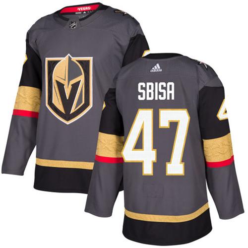 Adidas Vegas Golden Knights #47 Luca Sbisa Grey Home Authentic Stitched Youth NHL Jersey